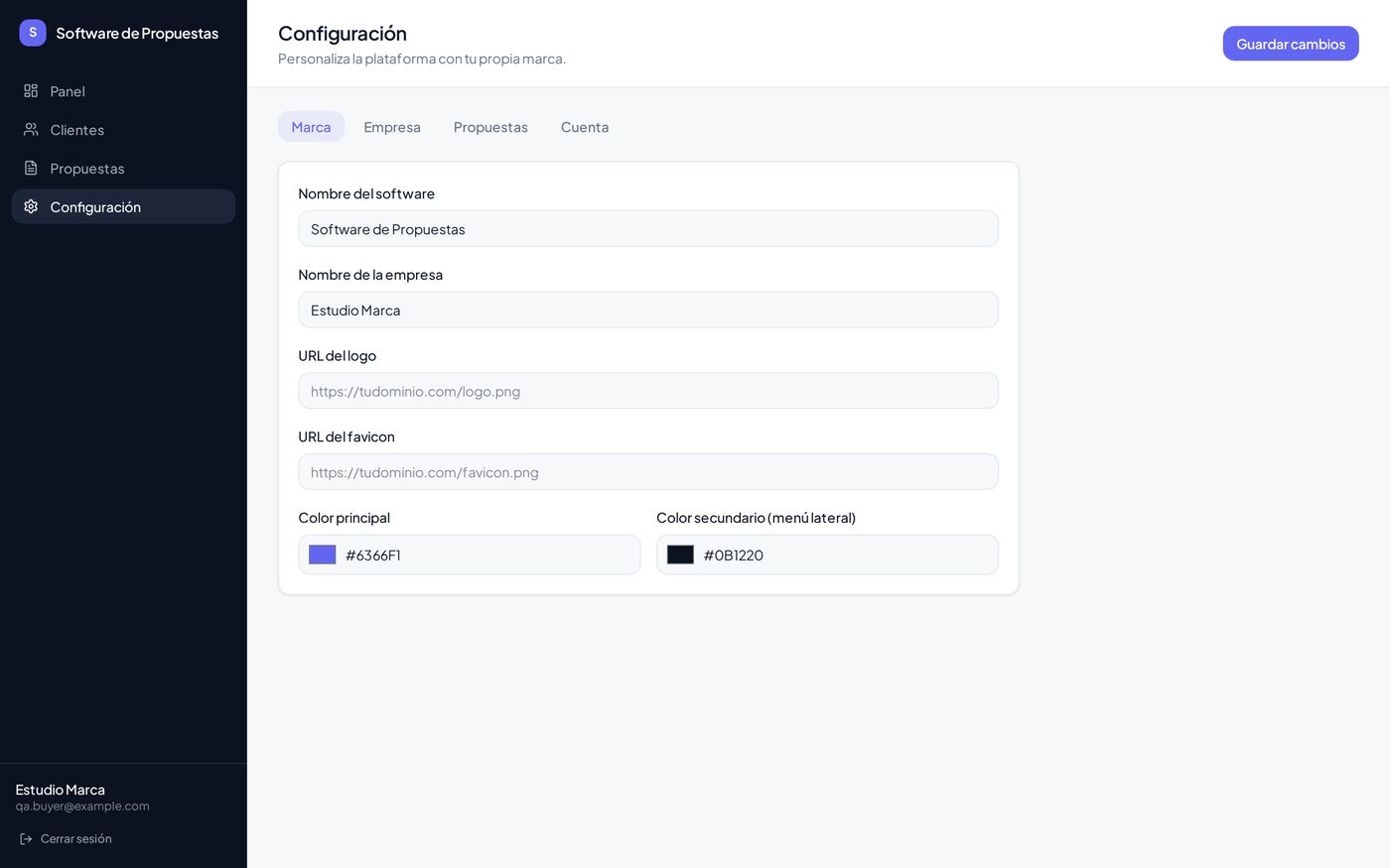 Configuración y personalización del software
